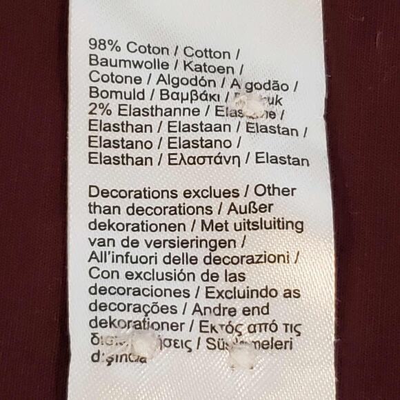 Lacoste Men's Casual Button Down Shirt - Burgundy - Picture 9 of 10